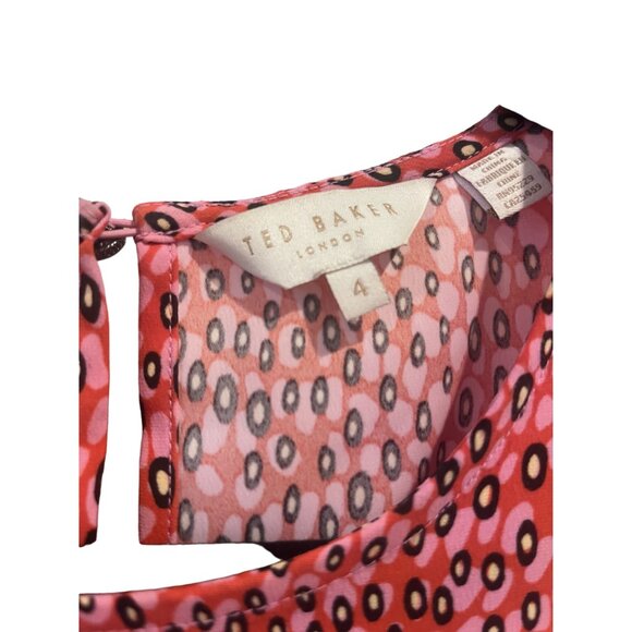 Ted Baker London Womens Sleeveless Patterned Top Size 4 - Picture 2 of 6